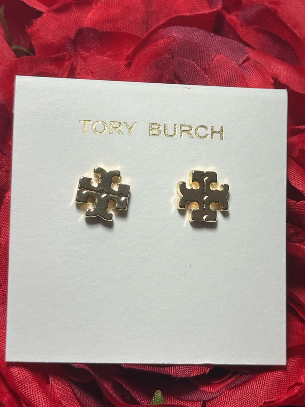 Tory Burch Gold Double T Logo Stud Earrings | Icon Studs